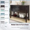 Cambridge Series - Console Table With Ample Storage 4 Small Drawers Bottom Shelf - Espresso - Image 10