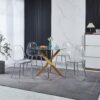 Dining Chair, Metal Leg, Plastic Seat (Set of 4) - Chrome / Transparent - Image 7