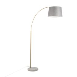 March - Contemporary Floor Lamp - Antique Brass / Gray