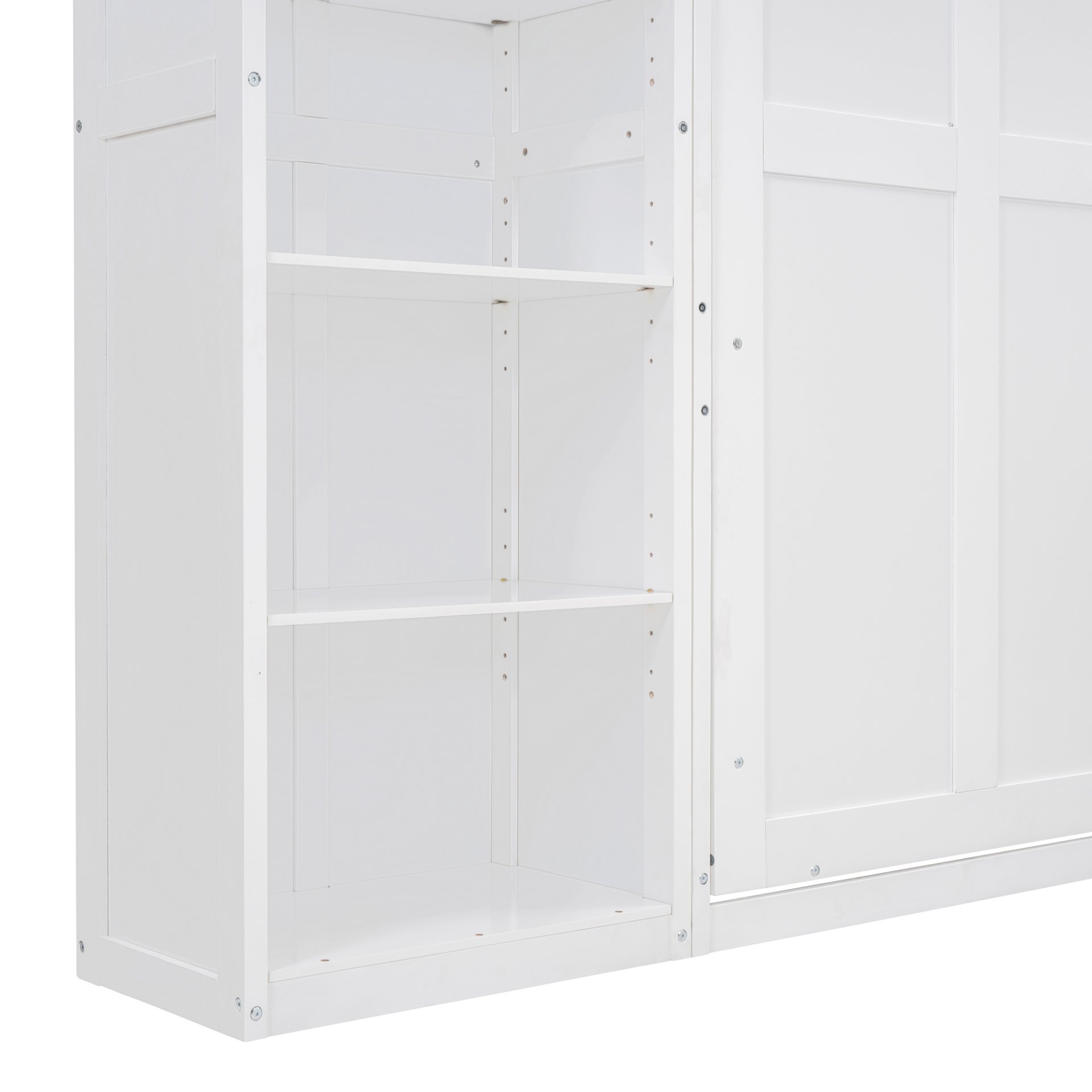 Full Size Murphy Wall Bed With Shelves - White - Image 13