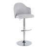Ahoy - Contemporary Adjustable Barstool With Swivel With Rounded T Footrest (Set of 2) - Chrome / Light Gray - Image 2