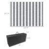 Outsunny - Reversible Outdoor Rug, 9' x 12' Waterproof Plastic Straw Floor Mat, Portable Rv Camping Carpet With Carry Bag, Large Floor Mat For Backyard, Deck, Picnic, Beach - Gray & White Striped - Image 3
