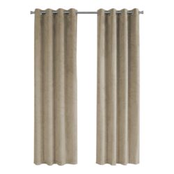 2 Pieces Set, Curtain Panel, Room Darkening, Grommet, Contemporary & Modern - Cream