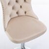 Swivel Velvet Barstools Adjusatble Seat Height From 25-33", Modern Upholstered Chrome Base Bar Stools With Backs Comfortable Tufted For Home Pub And Kitchen Island (Set of 2) - Beige - Image 11