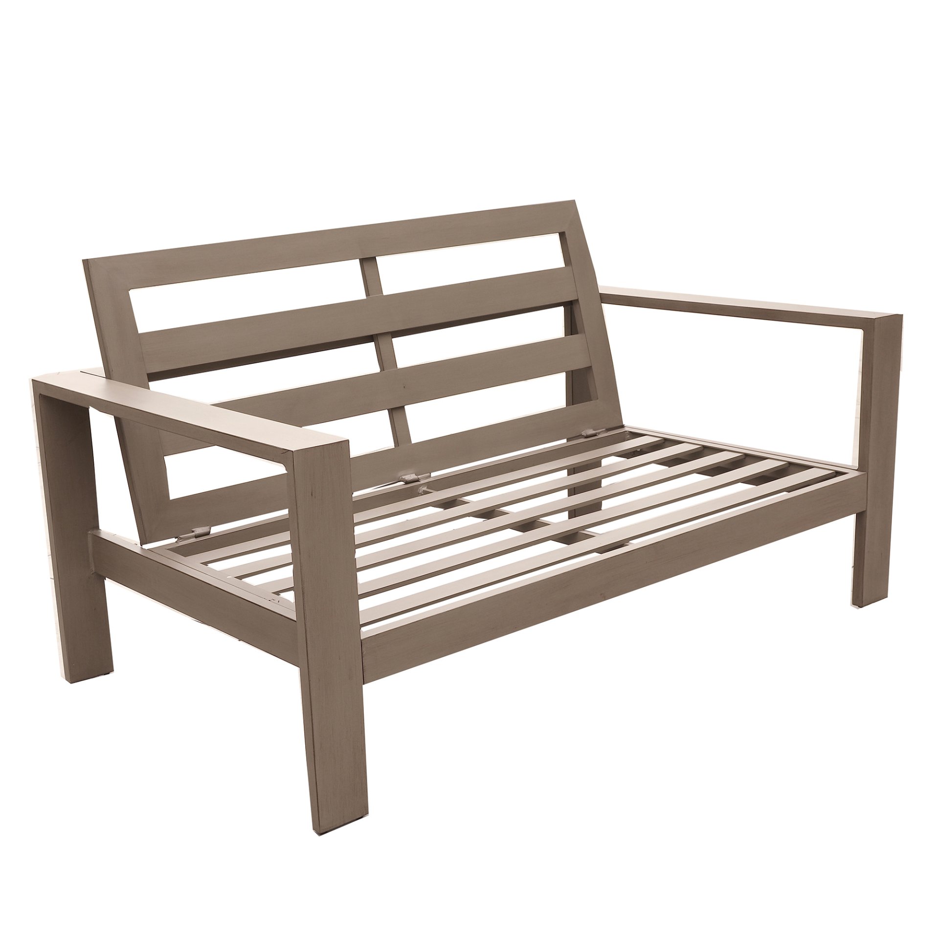 Loveseat, Wood Grained - Light Brown - Image 6