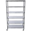 84" x 48" x 20" 6 Tier 6000Lbs Capacity Nsf Metal Shelf Wire Shelving Unit, Heavy Duty Adjustable Storage Rack With Wheels & Shelf Liners For Commercial Grade Utility Steel Storage Rack - Black - Image 4