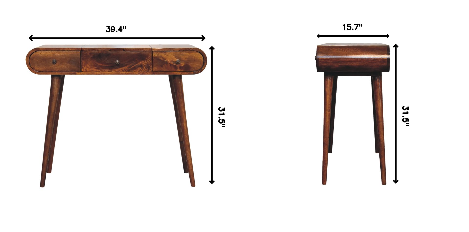 Mirror Dressing Table - Chestnut - Image 17