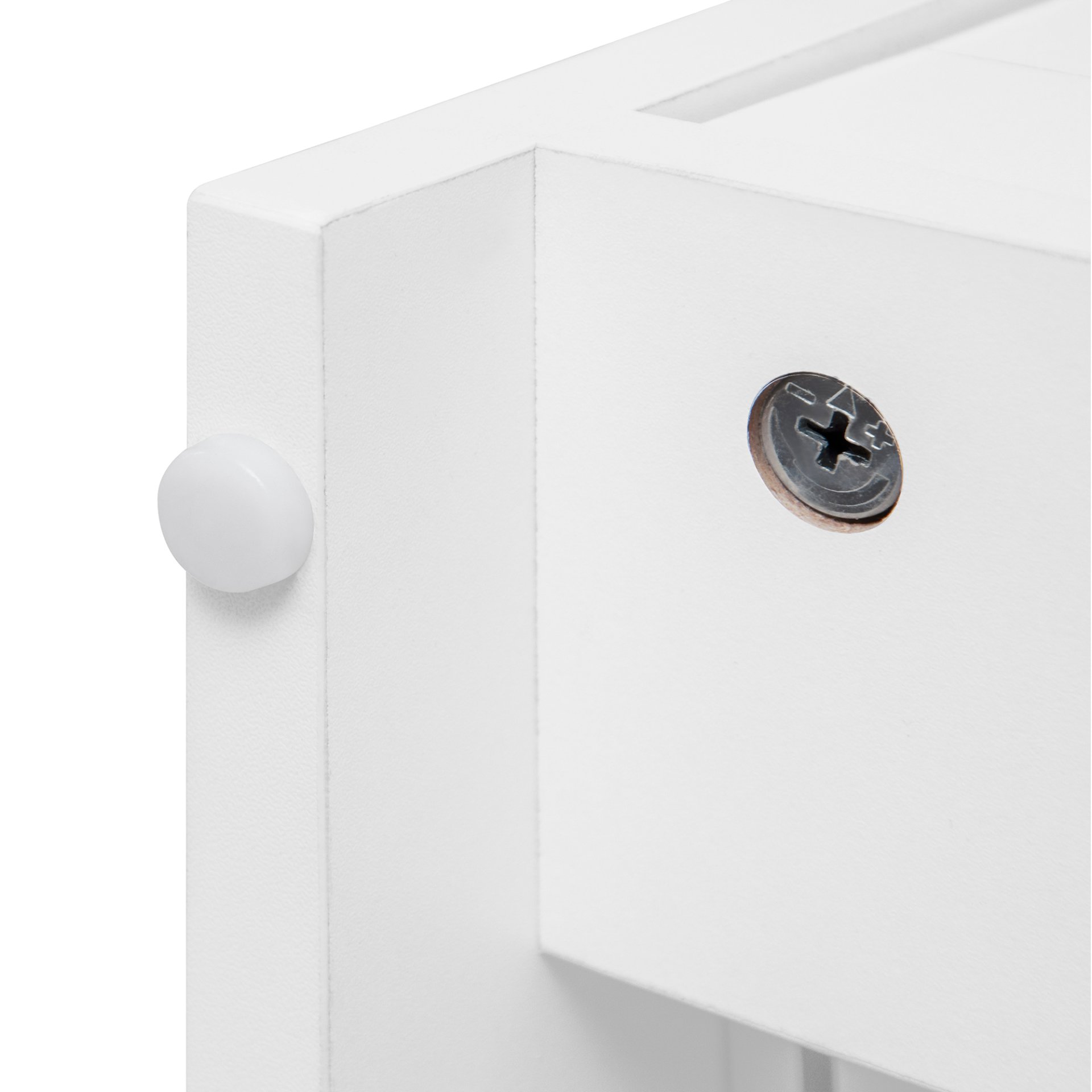 Wardrobe With 3 Drawers High Wardrobe Armoire With Rattan For Living Room Organizer - White - Image 22