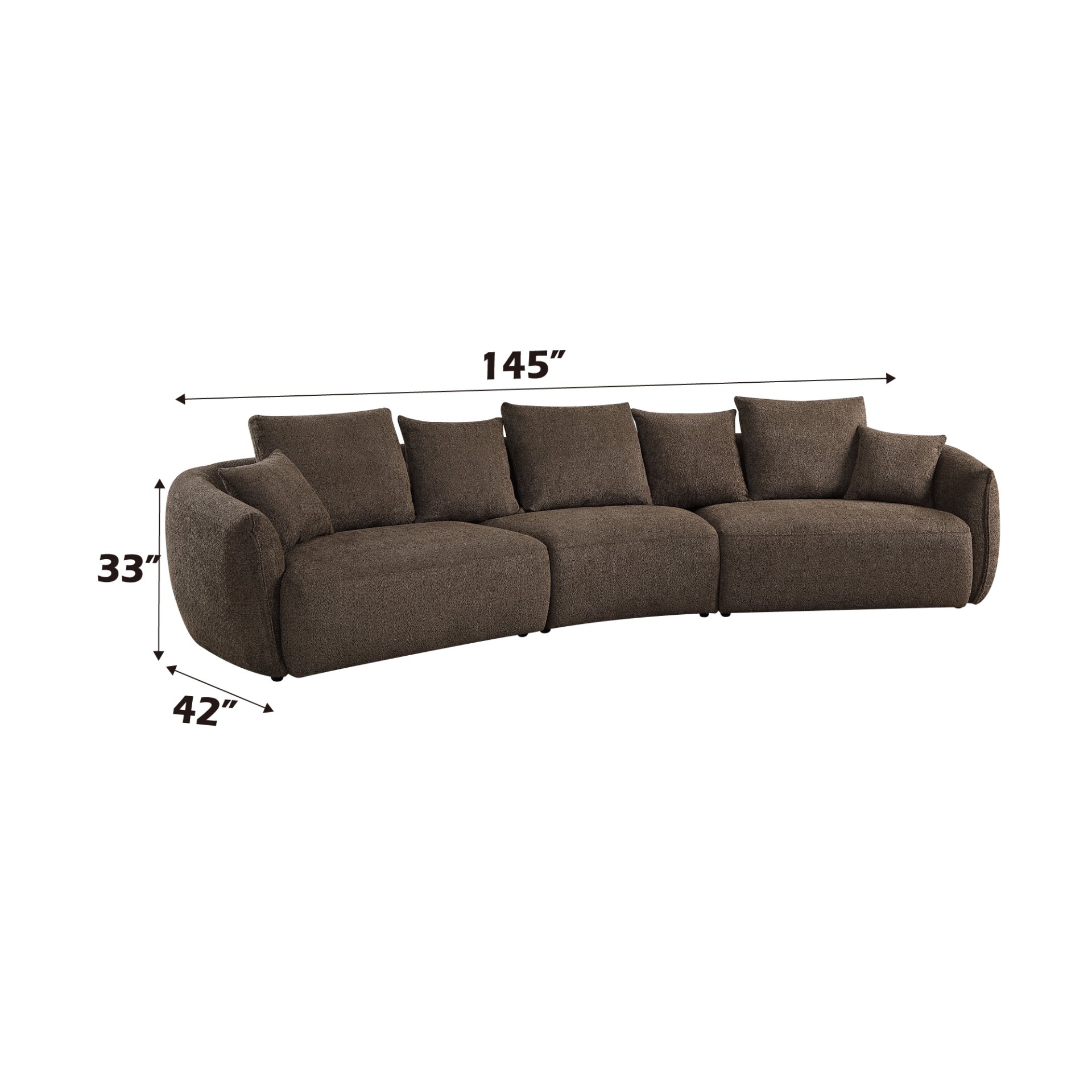 Bash - Anthology Boucle Sofa With Pillows - Brown - Image 2
