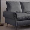 Modern Sectional Technical Leather L-Shaped Sofa Couch With Reversible Chaise Lounge - Dark Gray - Image 5