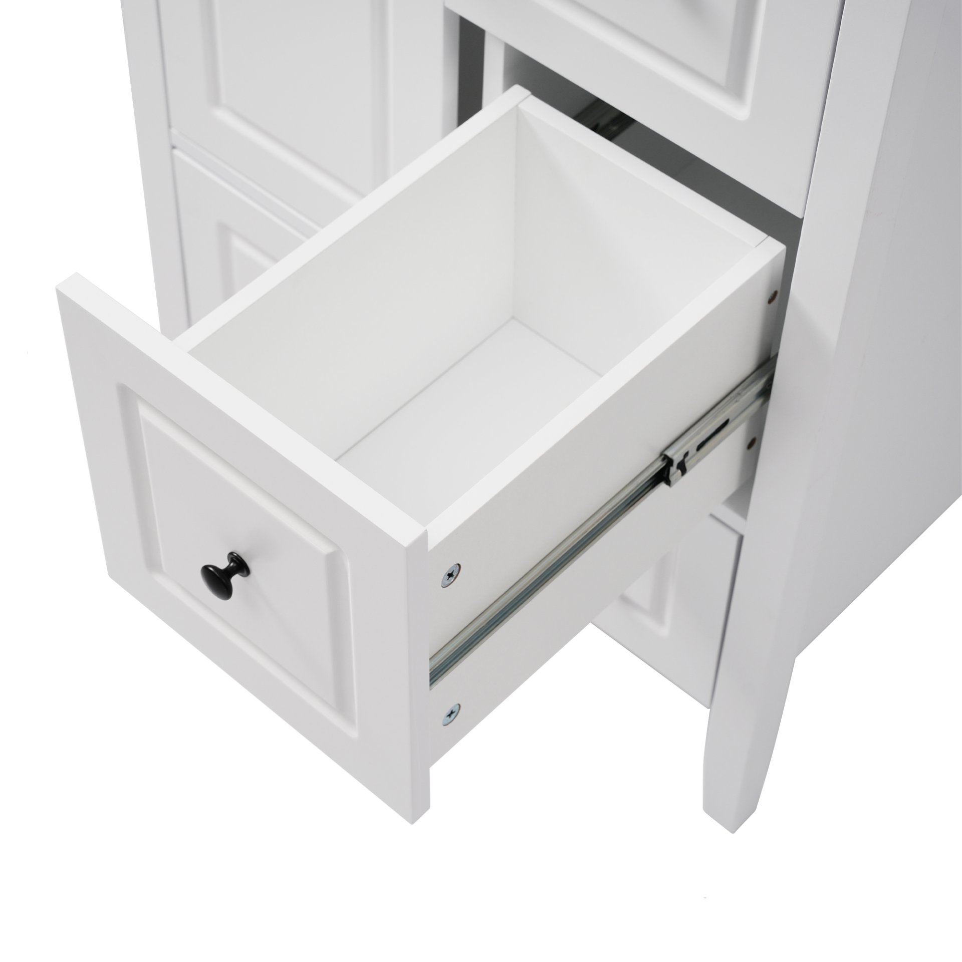 Retro Bathroom Vanity With Sink, Soft Closing Cabinet & Drawers - White - Image 21