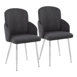 Dahlia - Contemporary Dining Chair (Set of 2) - Gray / Chrome