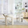 Contemporary Designed Velvet Fabric Upholstered Accent / Dining Chair Teddy Armchair (Set of 2) - Beige - Image 11