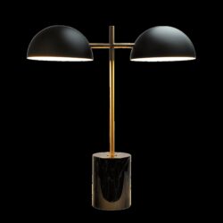 Nova - Hydro Table Lamp With On / Off Switch Double Lamp - Black / Gold / Marble
