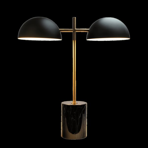 Nova - Hydro Table Lamp With On / Off Switch Double Lamp - Black / Gold / Marble