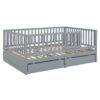 Full Size Daybed With Fence Guardrails And 2 Drawers - Gray - Image 10