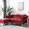 Hollywood - Sofa Chaise - Burgundy - Image 4