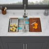 Topmount Drop In Double Bowl Kitchen Sink. 16 Gauge Stainless Steel - Brushed Nickel - Image 2