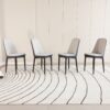 Modern Style Dining Chair (Set of 4), High Quality With Thick Cushions Metal Legs - White - Image 4