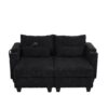 Convertible Chaise Lounge Loveseat Sofa Bed With USB Ports, Cup Holders, Phone Holder & Storage - Black - Image 9