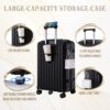 20" / 24" / 28" 3 Pieces / Set Spinner Wheel Luggage, Carry On Suitcase, With Cup Holder & USB Port & Phone Holder - Black - Image 9