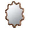 Wooden Accent Mirror With Unique Frame, Wall Mirror For Living Room Bedroom Entryway - Brown - Image 7