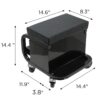 Rolling Creeper Garage Seat With 3 Built In Drawers, Rolling Tool Chest For Shop Or Garage - Black - Image 3