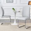 Luxury Simple Arch Chair (Set of 2) Light Material High Resilience Dining Chair With Arched Metal Leg - Light Gray / Silver - Image 4