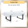 Minimalist Marble Patterned Coffee Table With Black Metal Legs - White / Black - Image 3