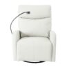 31.5" 270 Power Swivel Rocker Recliner Chair, Electric Glider Reclining Sofa With USB Ports, Power Swivel Glider, Rocking Chair Nursery Recliners For Living Room Bedroom - Light Gray - Image 15
