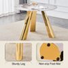 Stainless Steel Pattern Burning Stone Round Table Suitable For 2, 4 Or 6 People - Gold / White - Image 11