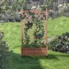 Raised Garden Bed With Trellis 2 Pack, Outdoor Planter Box & Plant Stand With Climbing Racks - Brown - Image 7