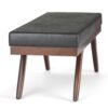 Chanelle - Mid Century Ottoman Bench - Distressed Black - Image 2