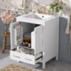 24" Bathroom Vanity With Integrated Undermount Sink, Soft Close Doors, 2 Doors 1 Drawer Storage - White - Image 3