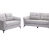 Callie - Woven Living Room Fabric Sofa, Loveseat (Set of 2) - Light Gray - Image 8