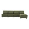 Oversized Deep Seat Sectional Sofa With Reversible Chaise, Loop Yarn Fabric 5 Seat Armless Indoor Furniture, Convertible L-Shaped Couch - Green - Image 19