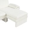 Convertible Futon Sofa Bed Futon Sofa Couch With An Adjustable Backrest, A Reversible Chaise Lounge And 2 Removable Armrest Pillows For Living Room - Beige - Image 24