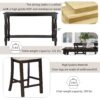 6 Piece Counter Height Dining Table Set With Shelf, 4 Chairs And Bench - Espresso - Image 9