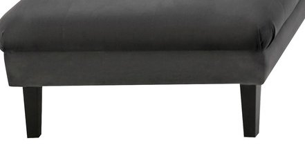 Mary - Velvet Tufted Chaise With 1 Accent Pillow - Dark Gray - Image 5