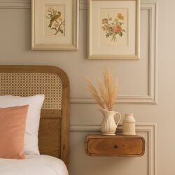 Avora - Wall Mounted 1 Drawer Nightstand - Beige