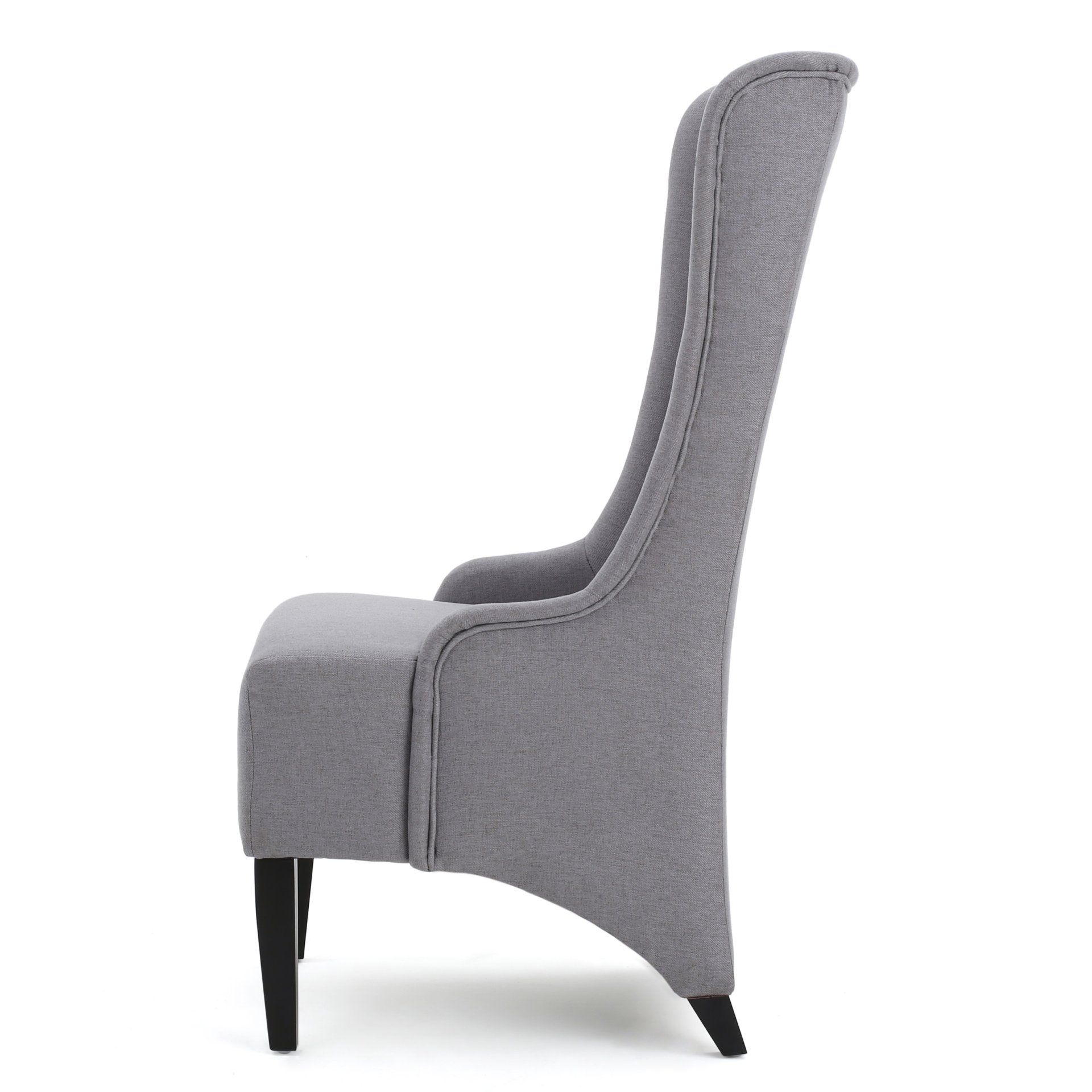 Alight - Upholstered Dining Chair With High Back And Birch Wood Legs - Light Gray - Image 4