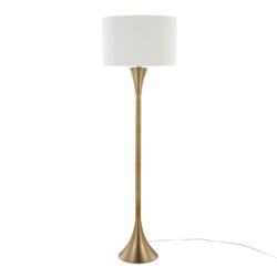 Lenuxe - Contemporary Floor Lamp - Gold / White