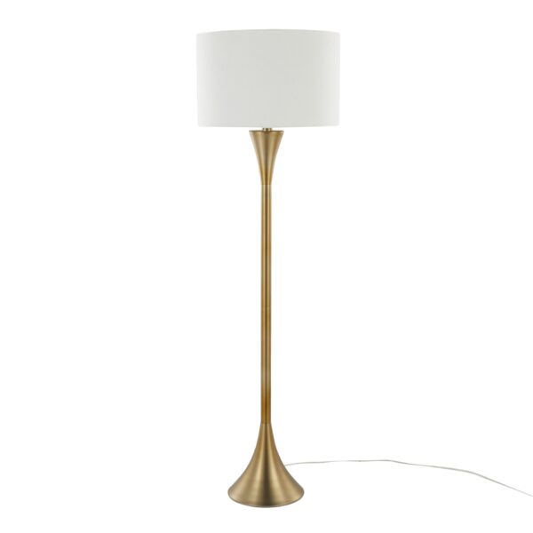 Lenuxe - Contemporary Floor Lamp - Gold / White