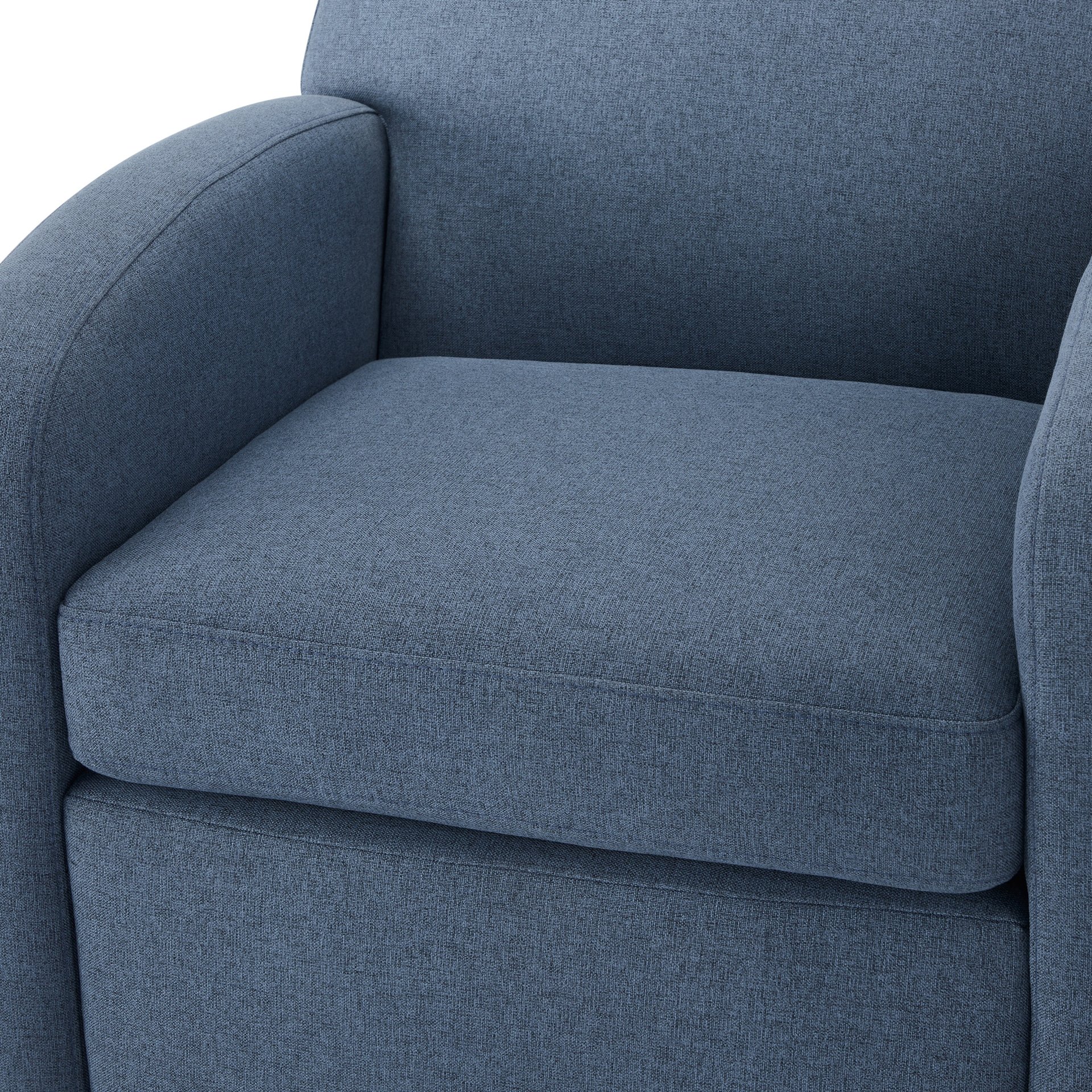 Eddie - Modern Swivel Chair With 360 Degree Functionality In Hemp Like Fabric - Blue - Image 5
