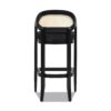 Americana - Mid-Century Modern Cane Back Bar Stool - Jet Black - Image 5