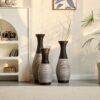 Desktop Vase, Classic And Neat Floor Vase, High Independent Flower Stand, Home Decoration Flower Stand (Set of 3) - Black White / Coffee - Image 2