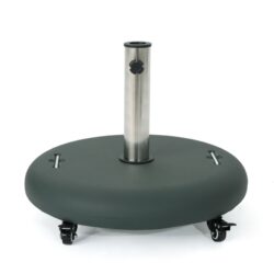 Wheelie - Round Umbrella Base With Stainless Steel Holder - Green