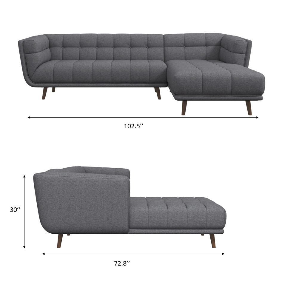 Addison - Left Sectional Sofa - Ash Gray - Image 9