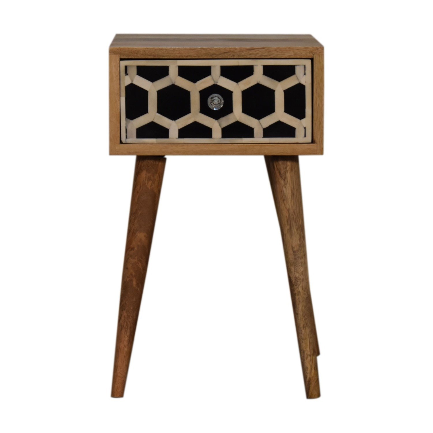 Inlay - Mini Bone Bedside Table - Brown Oak - Image 9