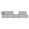 Cleo - Modular Upholstered Deep Seating Patio Armless Chair Axroma Olefin - Light Gray - Image 2